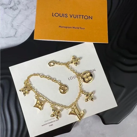Louis Vuitton Gold Charm Bracelet with Iconic Motifs